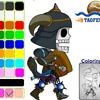 Taofewa - Skeletal Warrior Chibi - Coloring Game (walk01)
